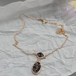 Avon Gold and Black Pendant Necklace